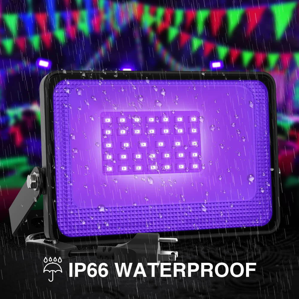 Onforu 30W UV LED Black Lights Flood Light for Blacklight Party